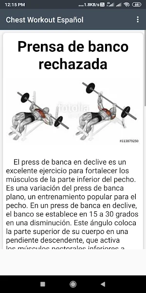 Chest Workout Español Screenshot 3