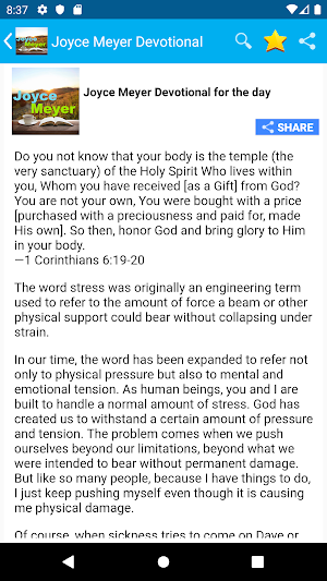 Joyce Meyer Devotional for the Day Screenshot 1