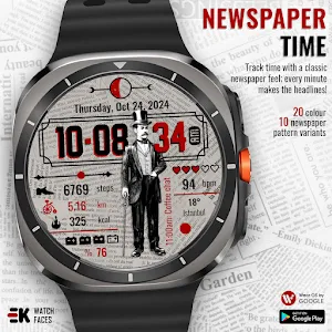 Newspaper Time - Watch Face Screenshot 1
