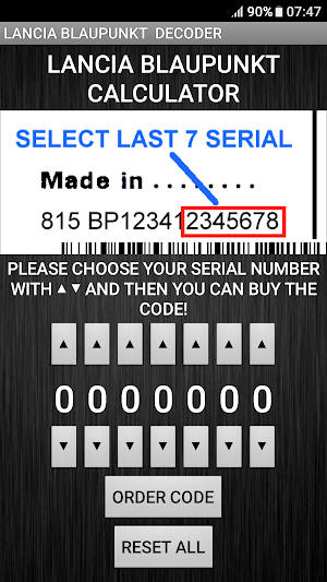 Blaupunkt Lancia Radio Code Decoder Screenshot 1