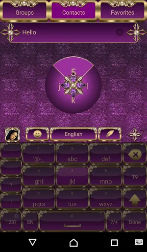 Virgin Mary Lilac Go Keyboard theme Screenshot 2