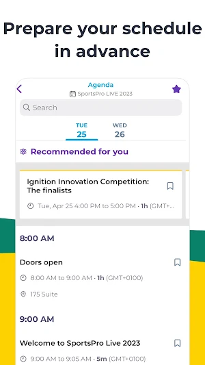 SportsPro Events Screenshot 2