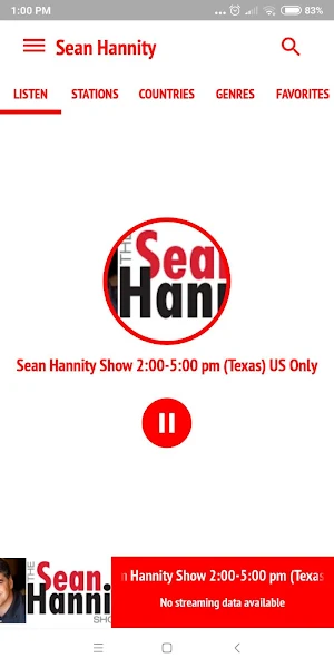Sean Hannity Radio Show Screenshot 0
