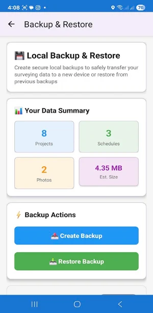 SurveyCalc Planner Screenshot 1