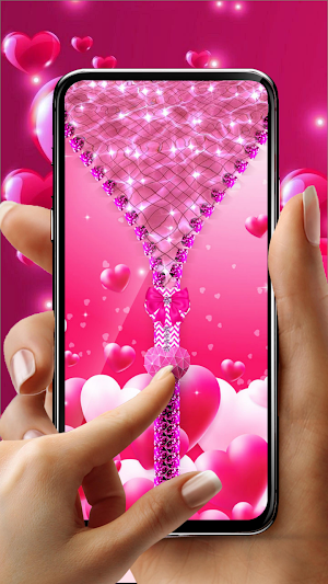Heart Zipper Screen Lock Screenshot 1