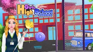 Girls High School Cleaning: Princess Room Cleanup Screenshot 0