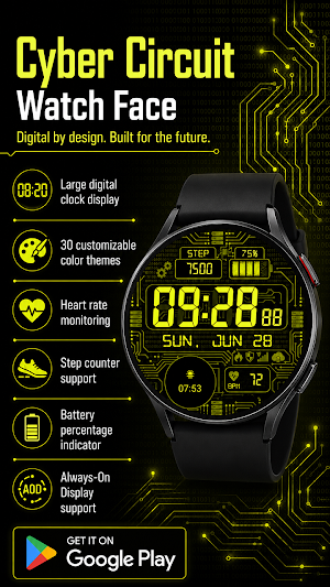 Cyber Circuit Watch face Screenshot 2