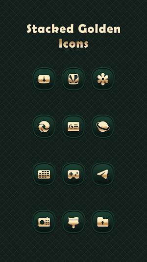 Stacked Golden - Green Icons screenshot 3
