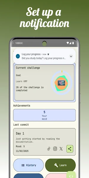 100 days of code tracker Screenshot 3