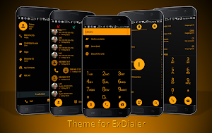 Dialer theme Flat Black Orange Screenshot 0