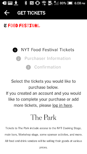 NYT Food Festival Screenshot 3