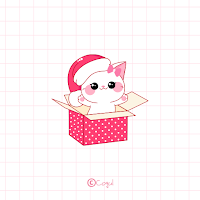 카카오톡 테마 - 겨울산타고양이_소프트화이트(카톡테마)