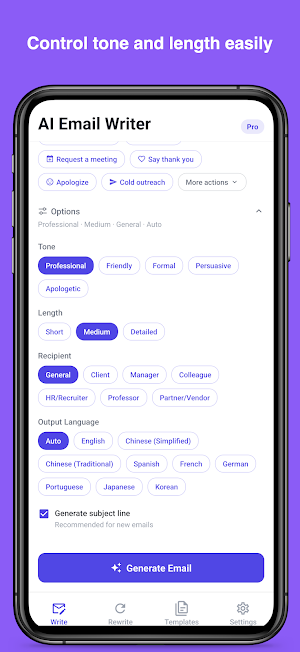 AI Email Writer: Reply & Edit Screenshot 3