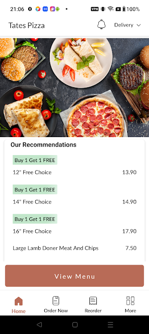 Tates Pizza Screenshot 1