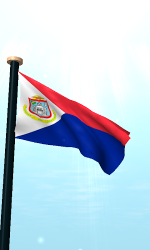 Sint Maarten Flag 3D Wallpaper Screenshot 1