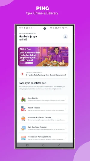 PING -Aplikasi Ojek & Delivery Screenshot 1