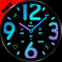 Neon Analog Watch Face 028