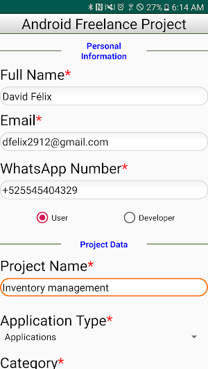 Android Freelance Project Screenshot 2