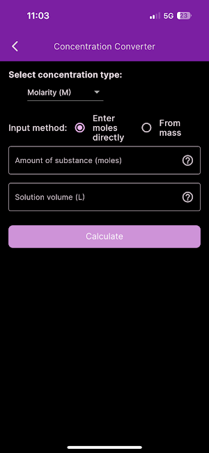 Chem Calc Screenshot 2