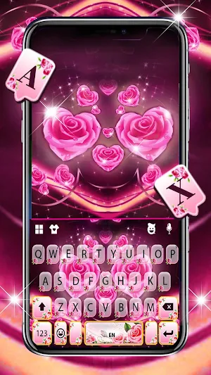 Rosy Pink Flowers Keyboard Theme Screenshot 0