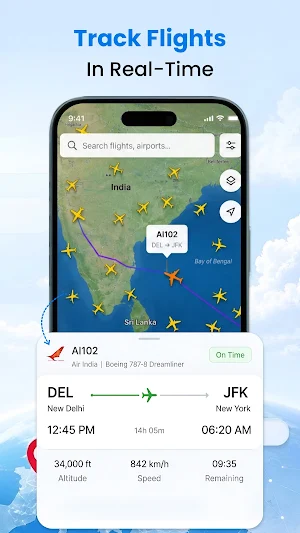 FLITx・Live Flight Tracker Map Screenshot 1