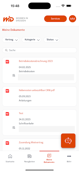 WiD+ Mieterportal Screenshot 2