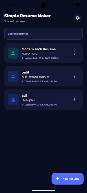 Simple Resume Maker Screenshot 0