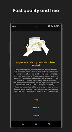 Privacy Policy Generator Screenshot 1