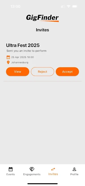 GigFinder Screenshot 2