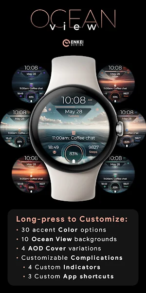 Ocean View - watch face Screenshot 1