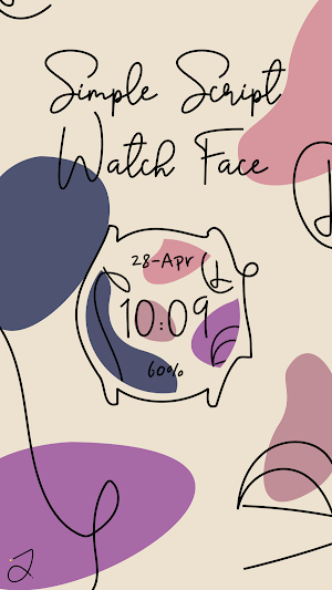 Simple Script Watch Face Screenshot 0