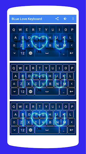 Blue Love Keyboard Theme Screenshot 2