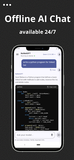 NoNetGPT: Offline AI Chat Screenshot 2