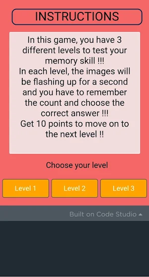 Flash Memory Game Screenshot 1