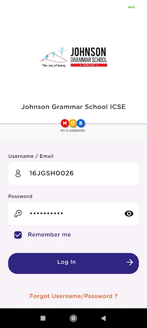 Johnson Grammar School ICSE Screenshot 0