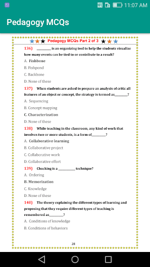 Pedagogy MCQs (offline) Screenshot 2
