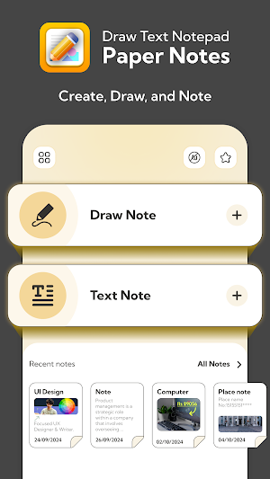 Draw Text Notepad: Paper Notes Screenshot 0