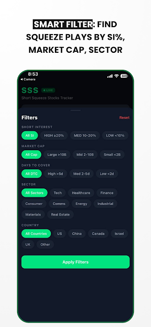 Short Squeeze Stocks Tracker Screenshot 2