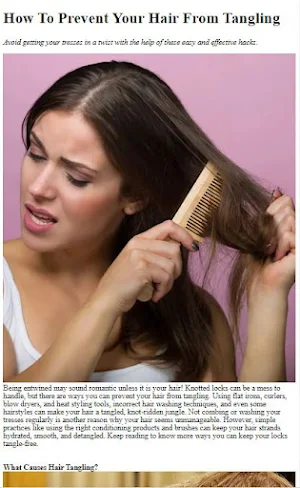 How Prevent Hair From Tangling Screenshot 0
