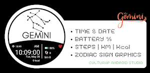Gemini Zodiac Sign Watch Face Screenshot 3