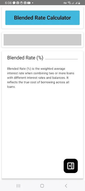 Blended Rate Calculator Screenshot 2