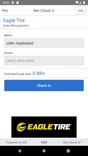 Net Check In - Eagle Tire Screenshot 1