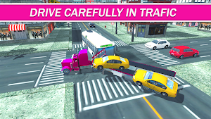 Pink Trailer Truck Driver Adventure 3D Car Carrier Screenshot 2