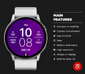 Purple Violet Fit Watch Face Screenshot 1