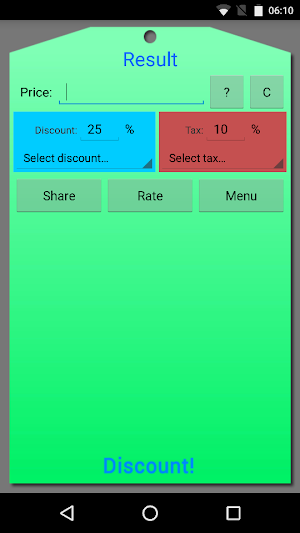 Discount and Tax Calculator Screenshot 0