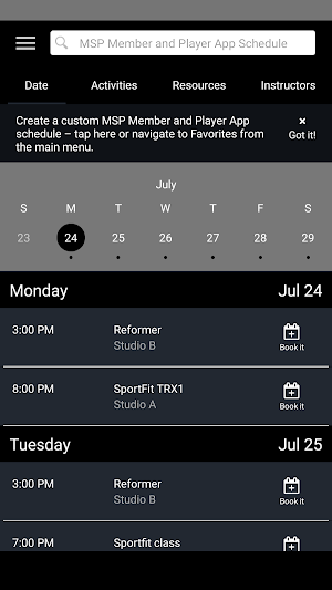 MSP Member and Player App Screenshot 2