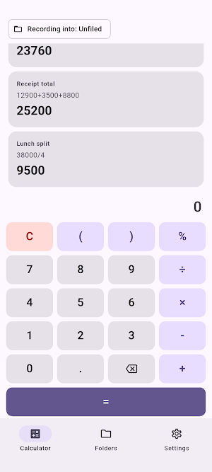 CalcNote: Calc Log & Folders Screenshot 0