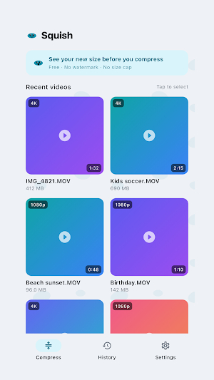 Squish: Video Compressor Screenshot 2