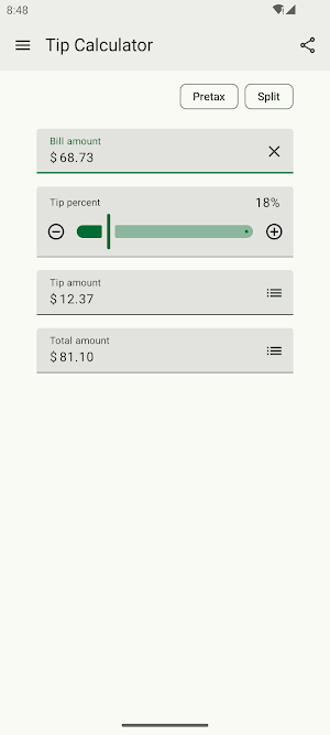 Tip Calculator Screenshot 1