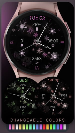 Elegant Snowflakes watch face Screenshot 3